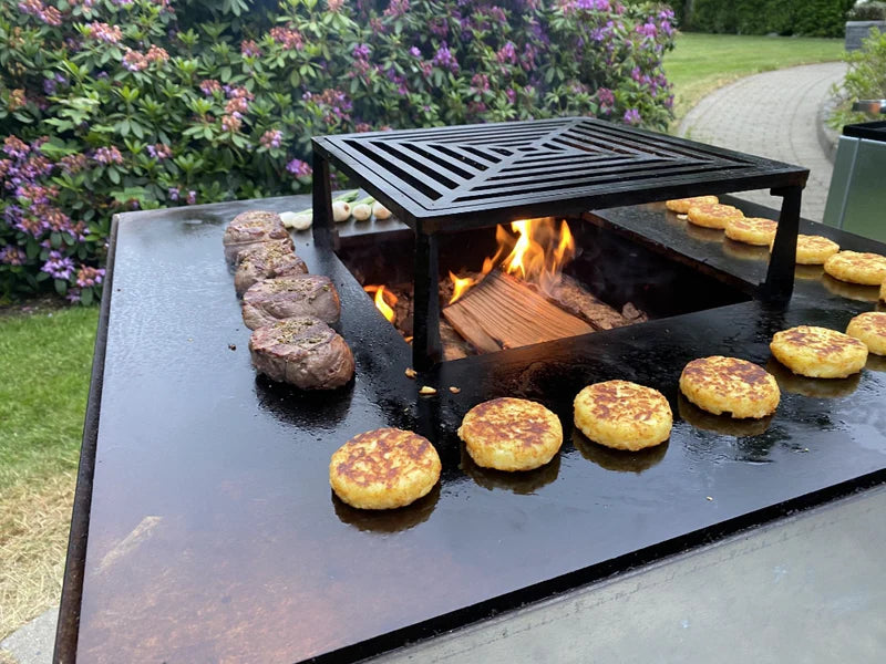 Bålgrill i galvanisert stål CUBY 80 x 80 x 40 cm
