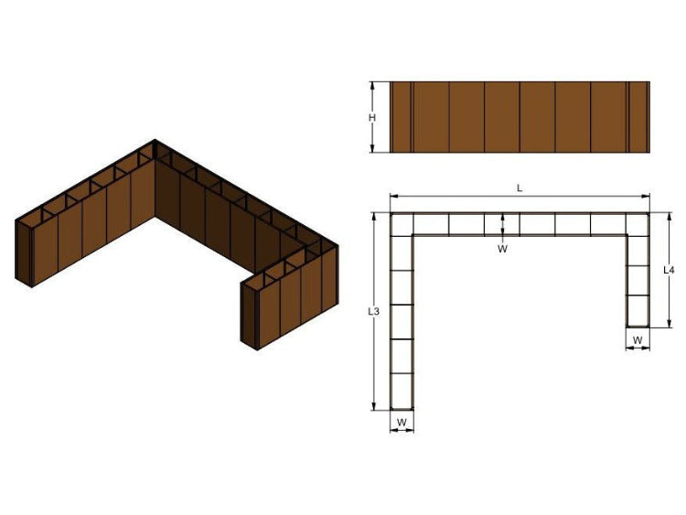 CUBYCortenU-shapemaalskitse-no