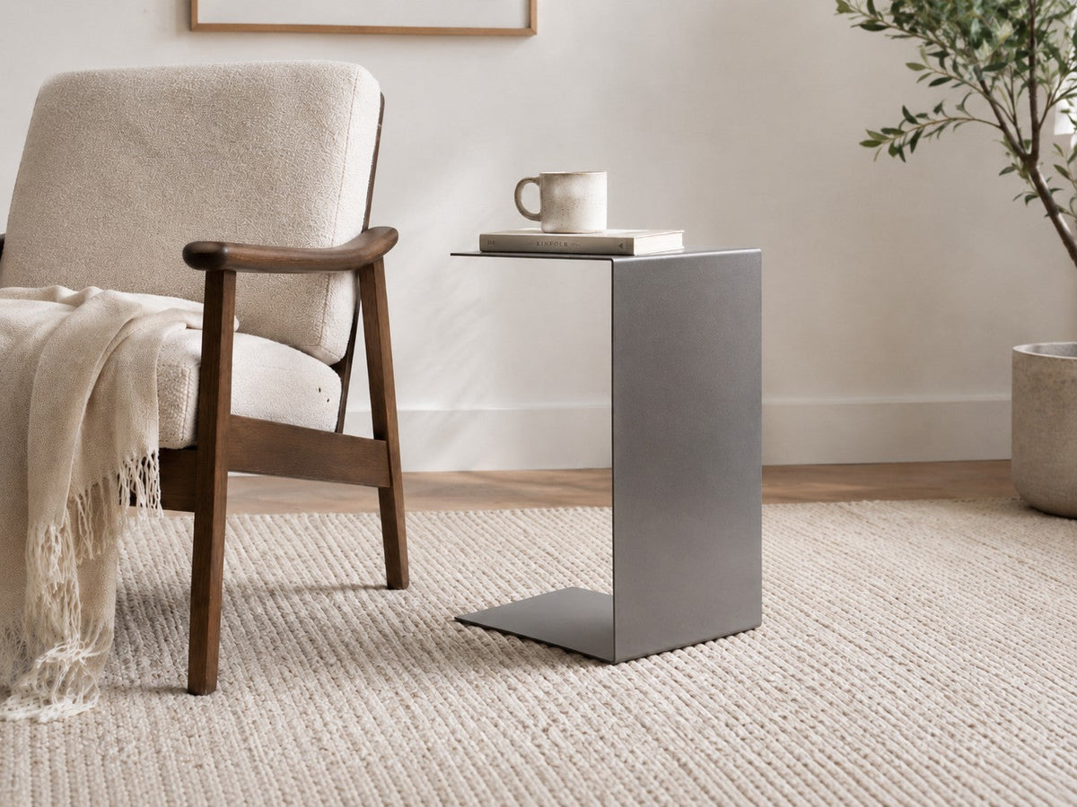 Sidebord BAZE i råstål 24,5 cm