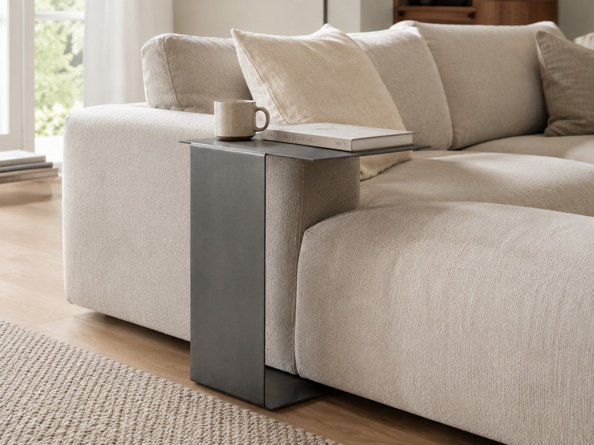 Sidebord BAZE i råstål 39,5 cm