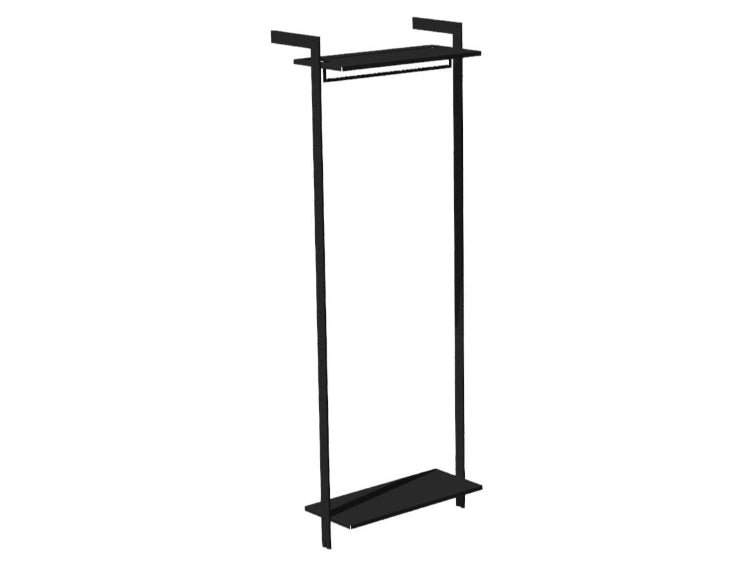 GarderobesystemAXIS_Sortlakeret1hylde-no