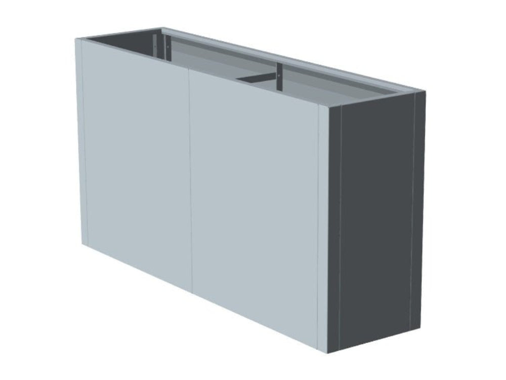 CUBY rektangulær plantekasse i galvanisert stål vist som frittstående produkt