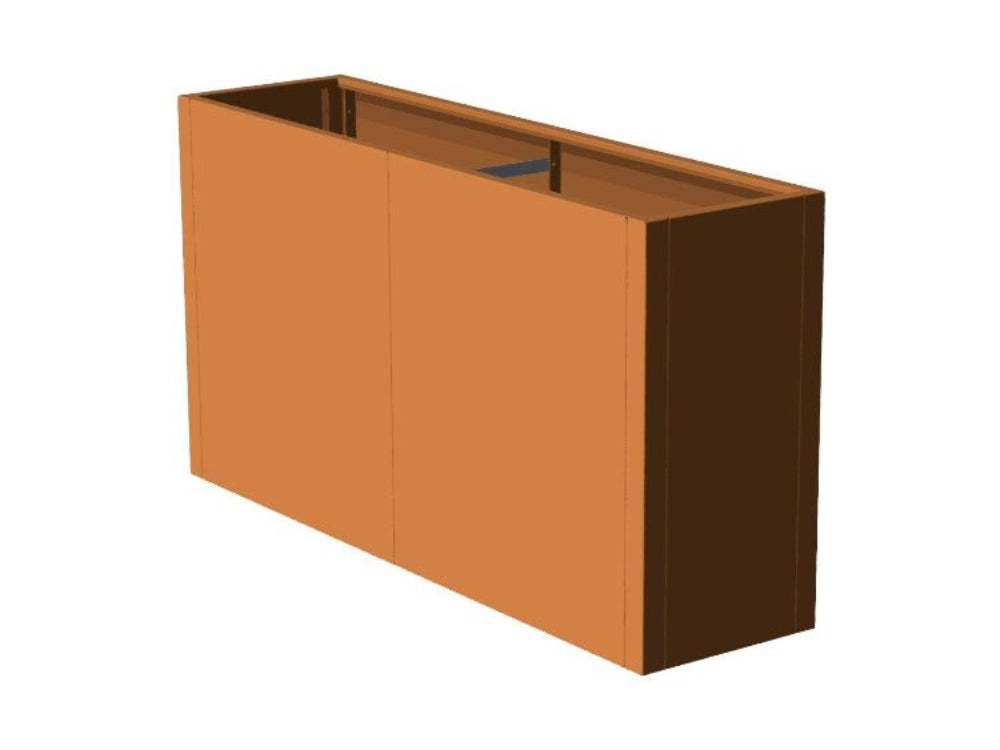 Rektangulær plantekasse i cortenstål fra CUBY vist som produkt