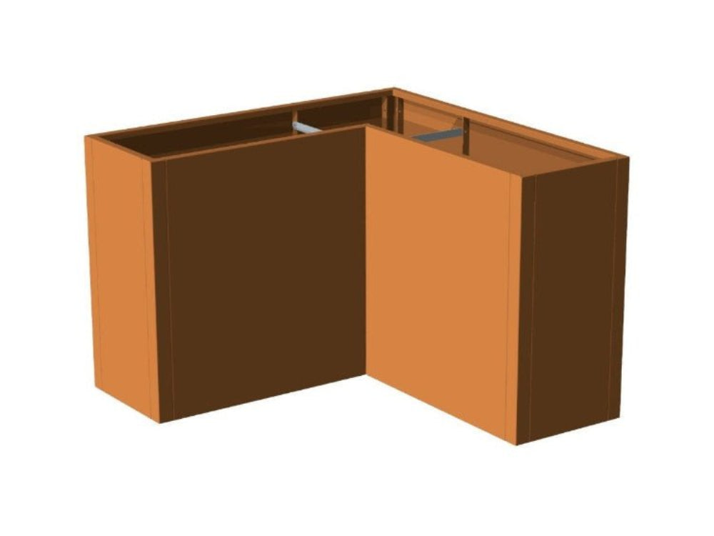 Vinkelplantekasse i cortenstål fra CUBY vist som produkt