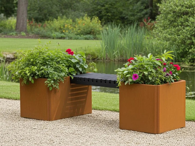 EDGY benkesett med integrerte plantekasser