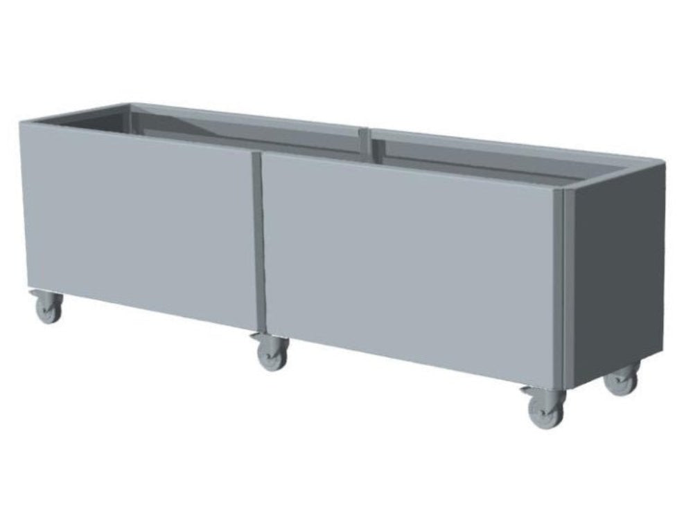 EDGY plantekasse i galvanisert stål med hjul