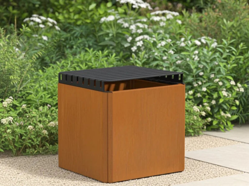 EDGY toppbenk 40 cm i svartlakkert stål