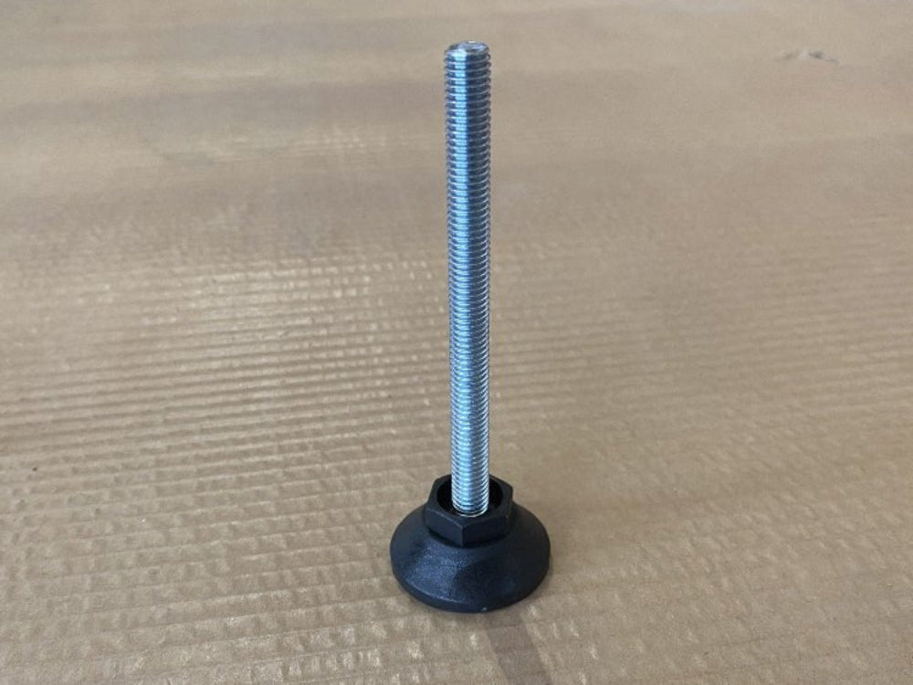 Justerbar gjengefot med plastbase for stabil støtte