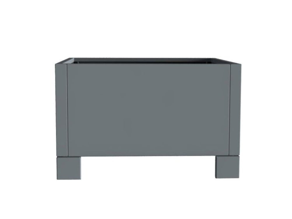 Plantekasse i stål med føtter i minimalistisk design