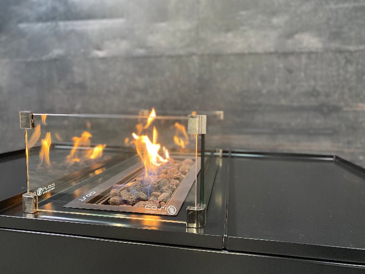 Vindskjerm i glass for gassbrenner