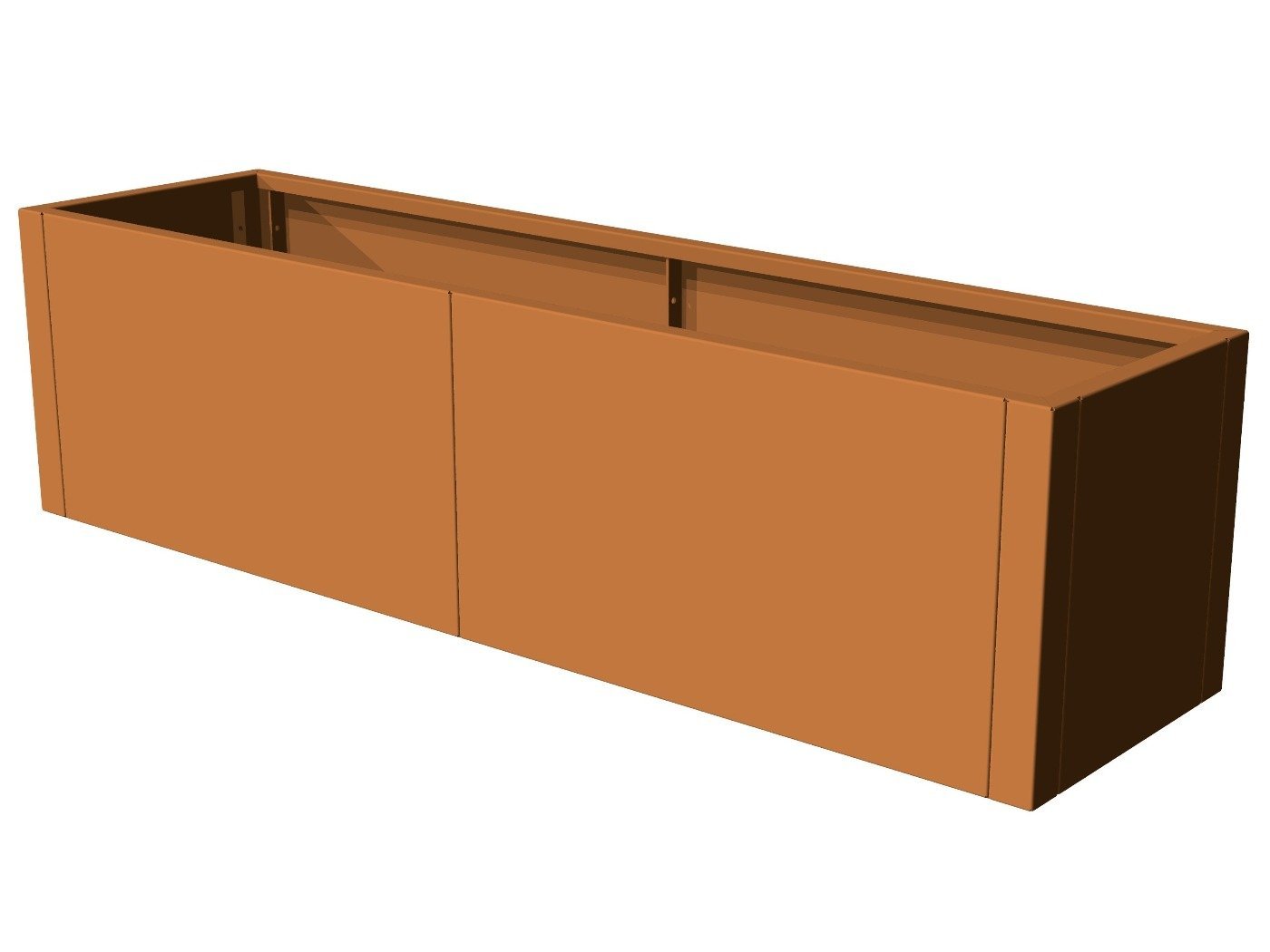 Cortenstål plantekasse CUBY 150 x 40 x 40 cm