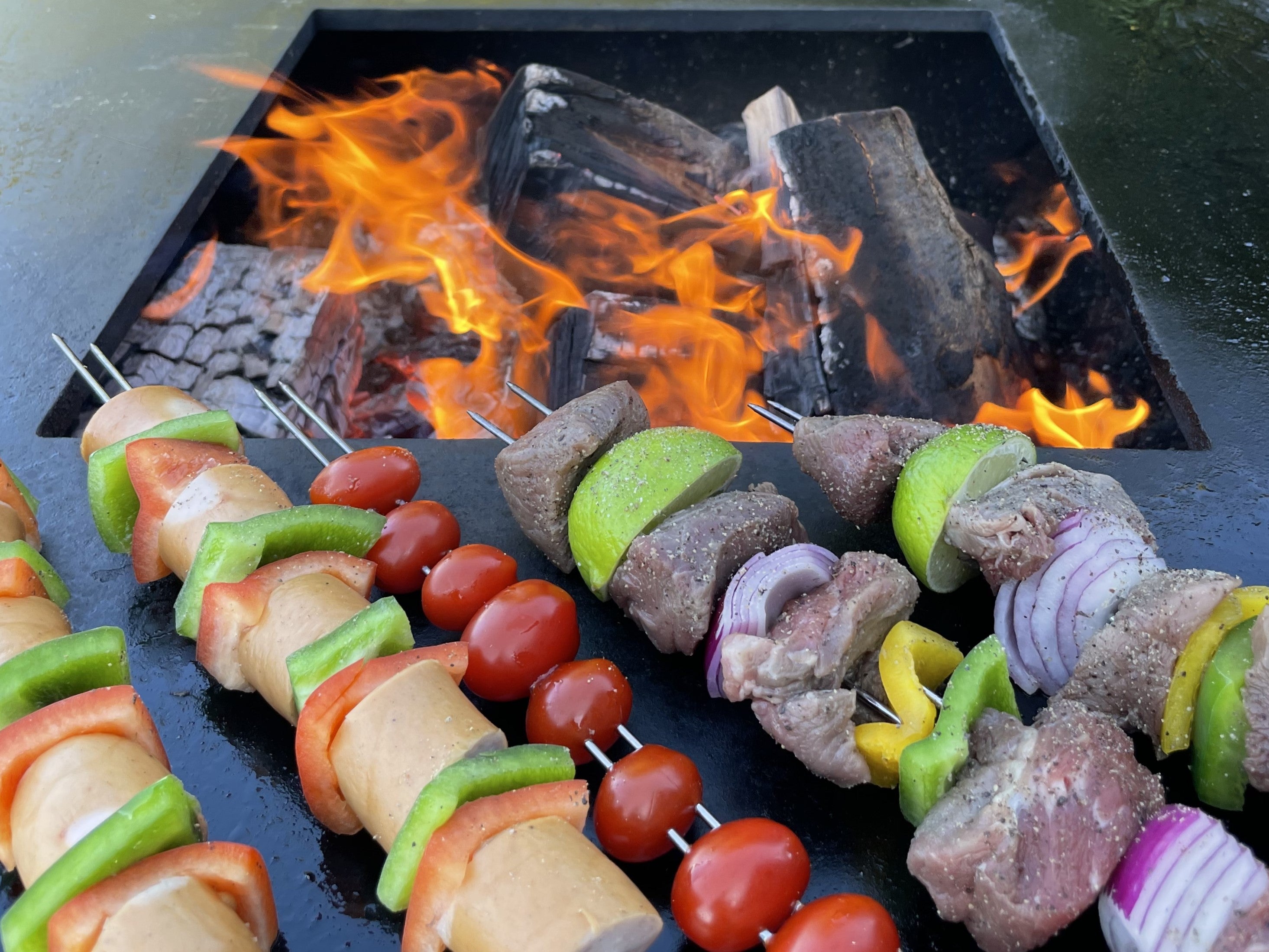 Grillspyd på bålgrillen