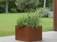 Blomsterkasse i cortenstål CUBY. B60 x H40 cm, flere lengder