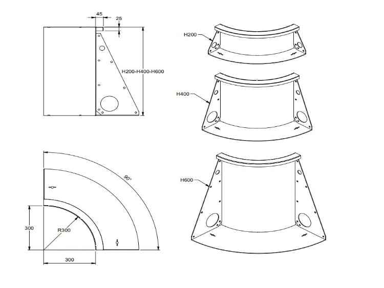 Støttemur i cortenstål – innvendig 90° – radius 30/40 cm -Støttemur-