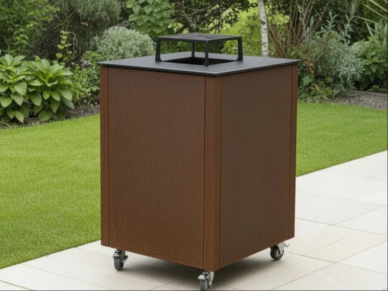 Bålgrill i cortenstål CUBY 60 × 60 × 80 cm