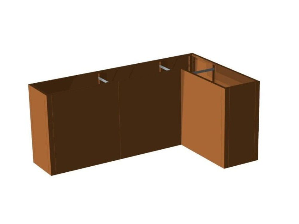 CUBY plantekasse i cortenstål i vinkel vist som produkt