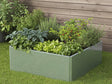 Kvadratisk EDGY høybed i galvanisert stål med grønnsaker og urter