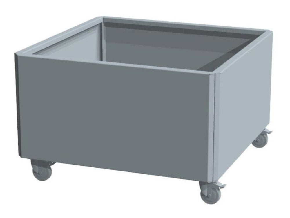 EDGY kvadratisk plantekasse i galvanisert stål med hjul