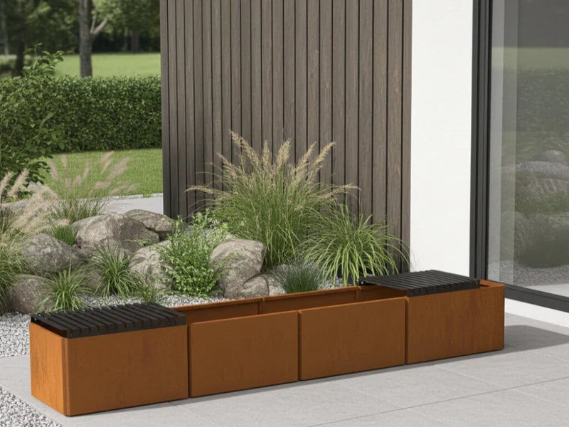 EDGY toppbenk 80 cm i svartlakkert stål