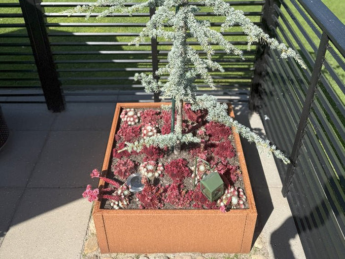 Plantekasse i cortenstål CUBY 80 x 80 x 40 cm