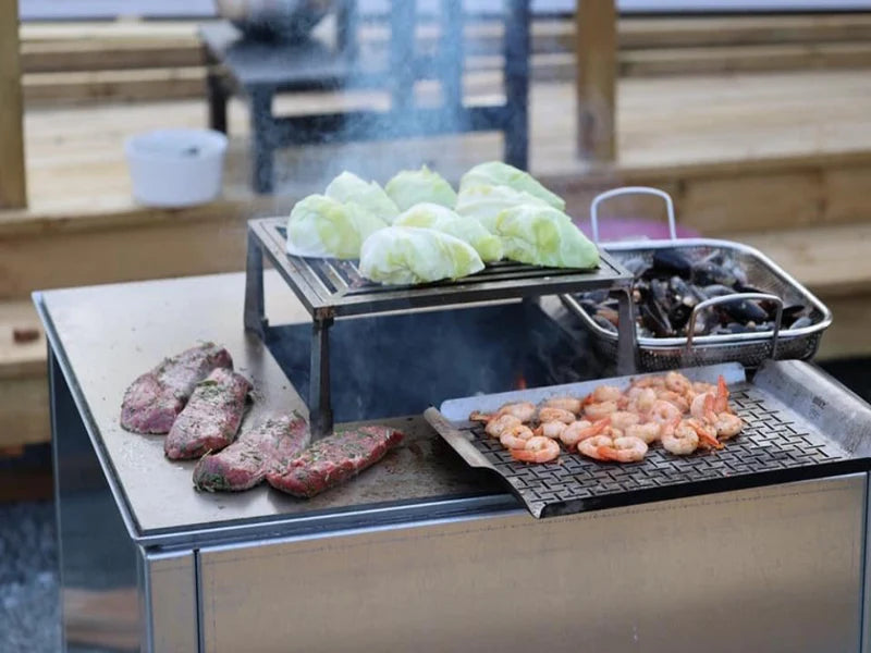 Bålgrill i galvanisert stål CUBY 60 × 60 × 80 cm