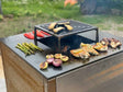 Bålgrill i cortenstål CUBY 60 × 60 × 40 cm