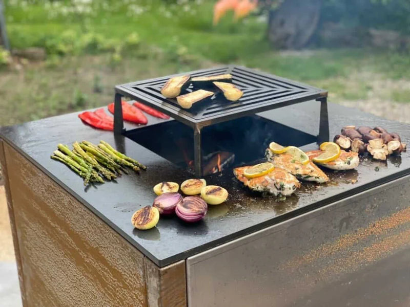 Bålgrill i cortenstål CUBY 60 × 60 × 40 cm