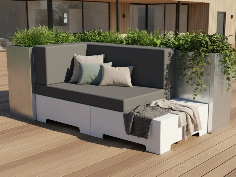 Utendørs lounge sofa i galvanisert stål