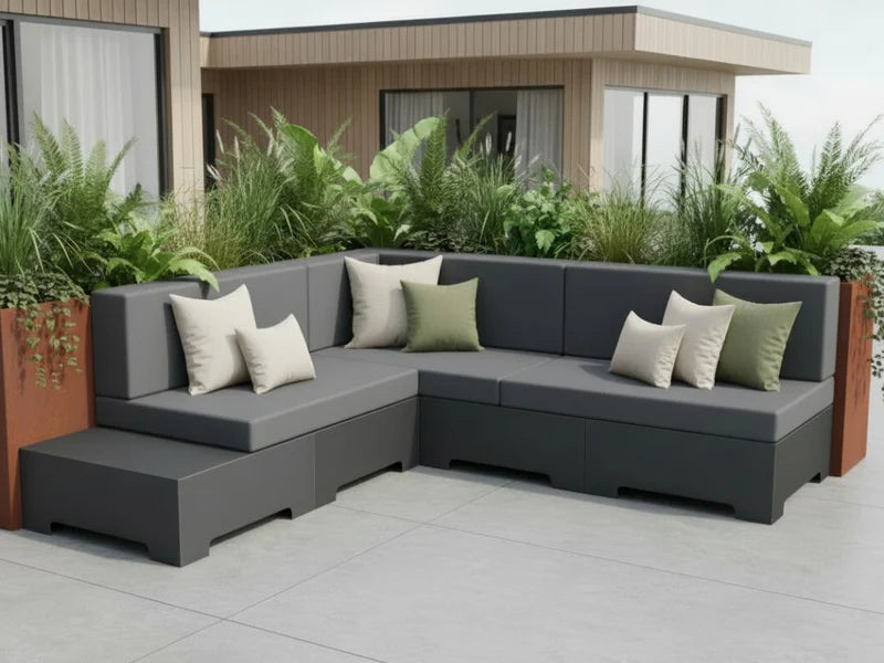 Lounge sofa i hjørne til utendørs bruk