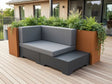 Lounge sofa modul i cortenstål med mørk base