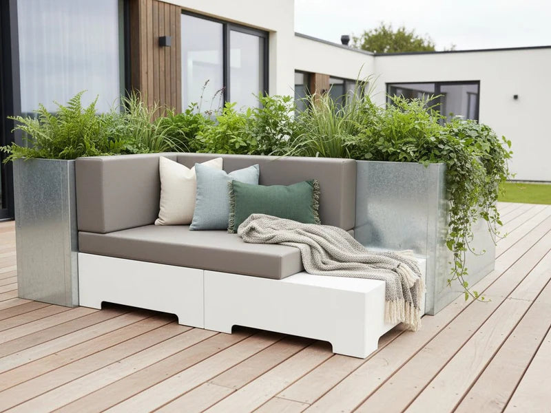 Lounge sofa modul i galvanisert stål